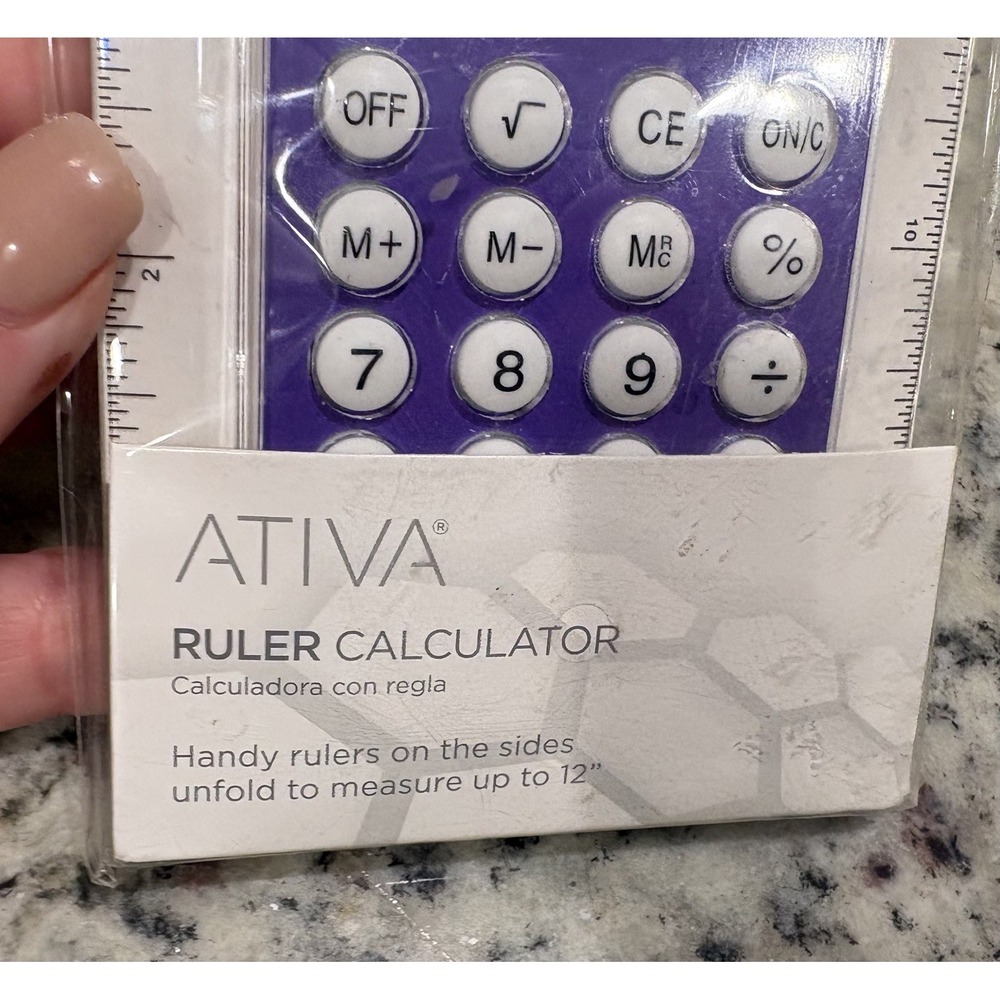 Ativa Ruler Calculator Expandable Ruler purple Color Brand New..... - Picture 2 of 3